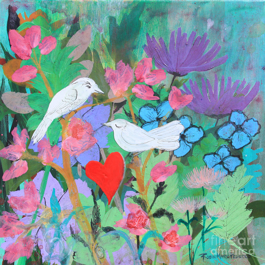Chaucers Love Birds Painting by Robin Pedrero