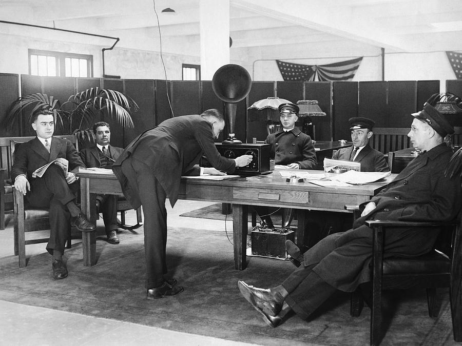 Chauffeurs Relax To Radio Photograph by Underwood Archives