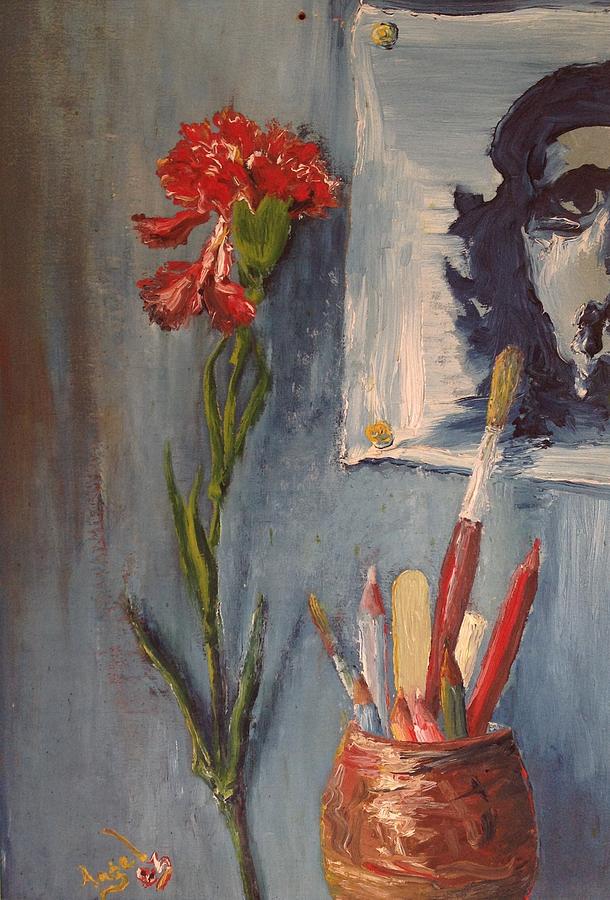 Flowers Still Life Painting - Che by Angel de Paz