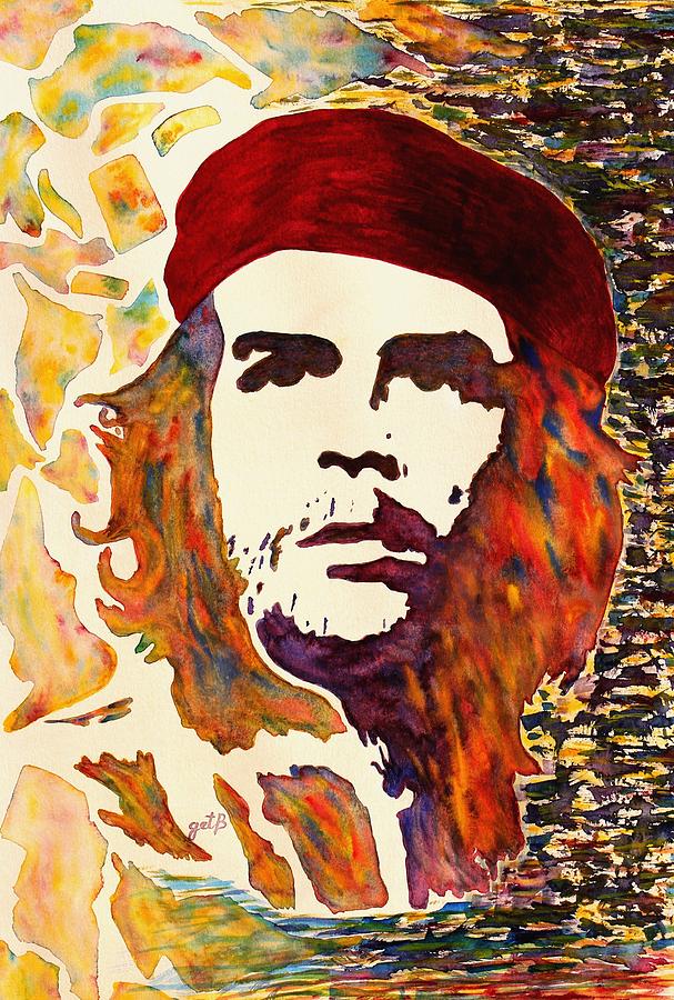 Che Guevara Painting - Che Guevara original watercolor by Georgeta Blanaru