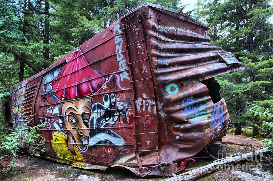 Cheakamus Box Car Graffiti Photograph by Adam Jewell