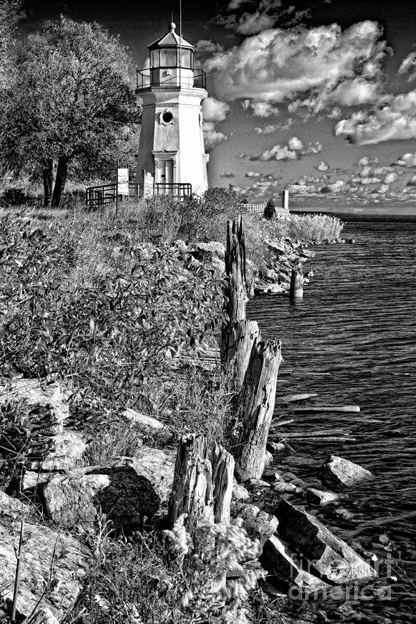 Cheboygan Lighthouse BW Photograph by Timothy Hacker