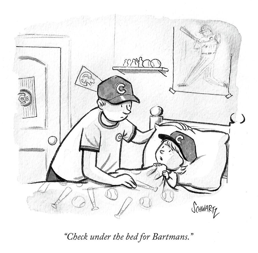 Check Under The Bed For Bartmans Drawing by Benjamin Schwartz