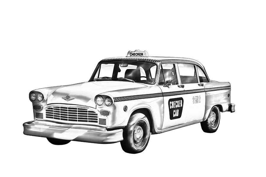 Checkered Taxi Cab Illustrastion Photograph by Keith Webber Jr