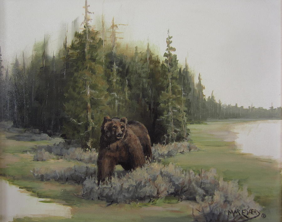 Animal Painting - Checkin His Territory  by Mar Evers