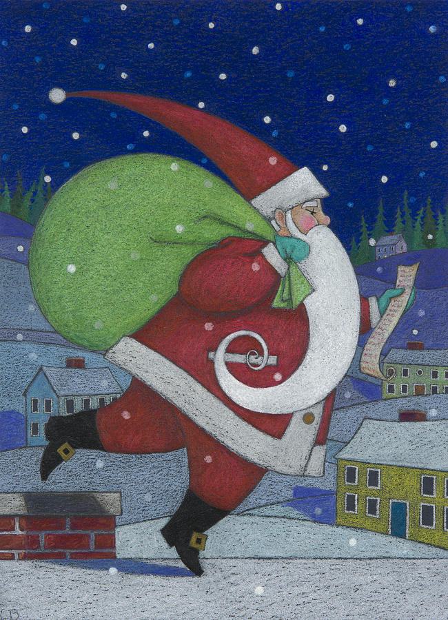 Santa Claus Painting - Checking it Twice by Lynn Bywaters
