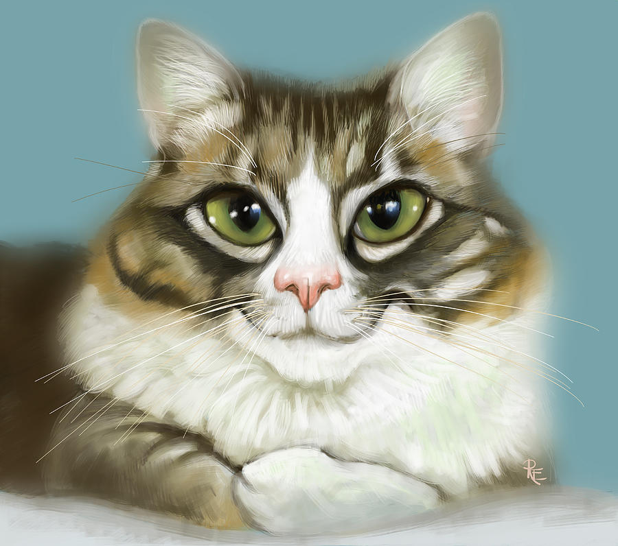 Cheeky Cat Painting by Arie Van der Wijst