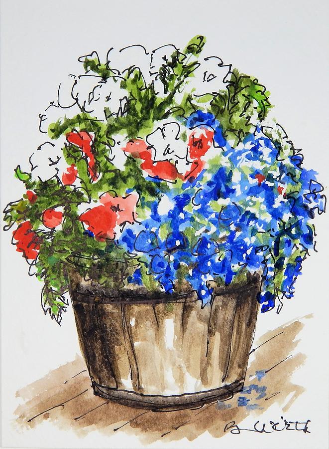 Cheer-filled Barrel Painting by Barbara Wirth
