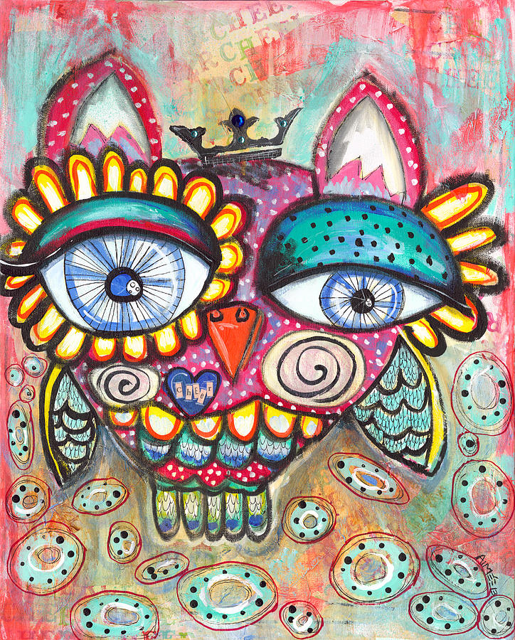 Cheer Owl Mixed Media by Aimee Wheaton - Pixels