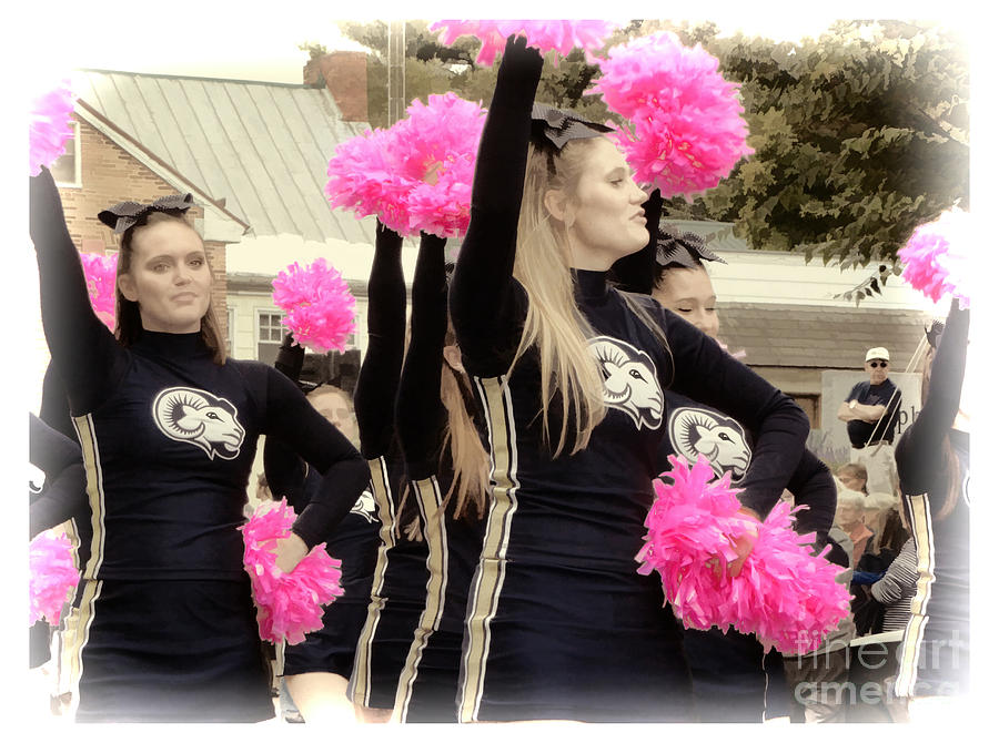Cheerleaders - Shepherd University Cheerleaders at Homecoming 2012 Photograph by Julia Springer