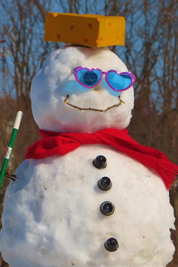 Cheese Head Snowman Photograph by Jeanette Oberholtzer