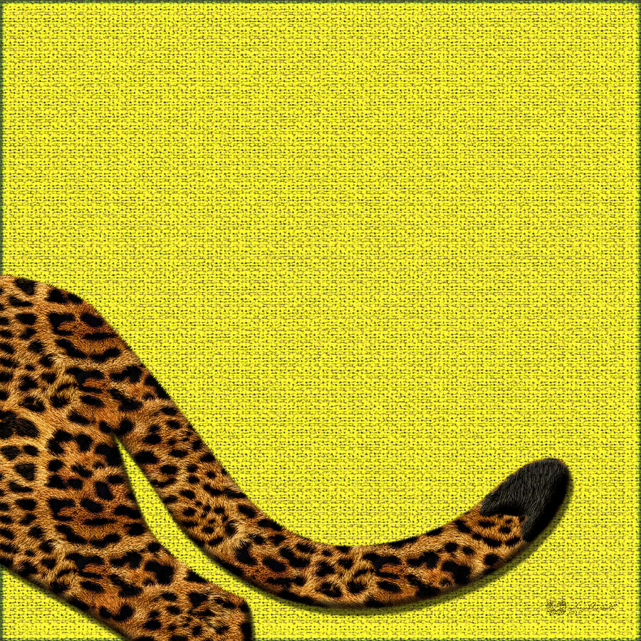 Cheetah Furry Bottom on Yellow Digital Art by Serge Averbukh