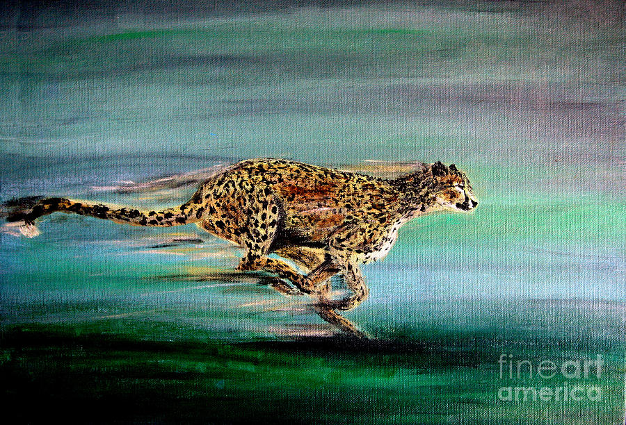 Cheetah Painting - Cheetah Run 2 by Nick Gustafson