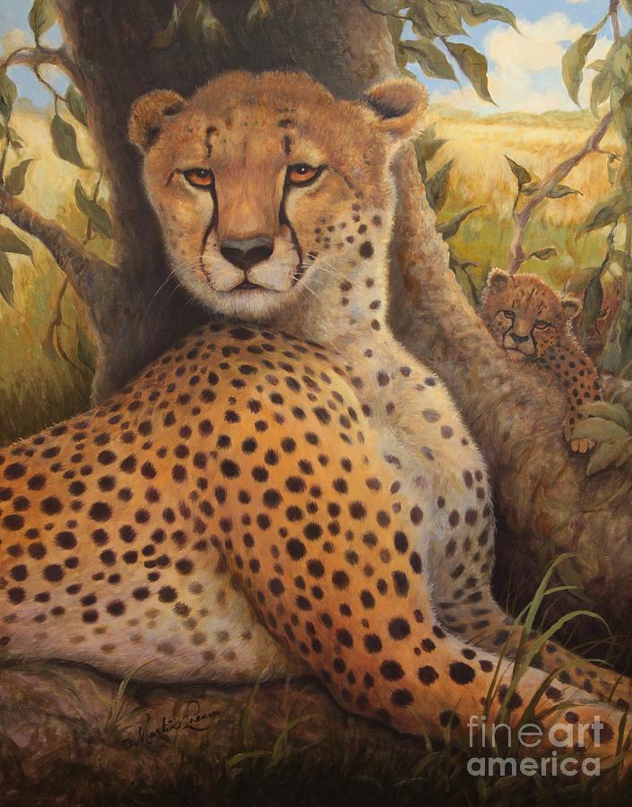 Cheetah's Tree Painting by Martin Lacasse - Fine Art America