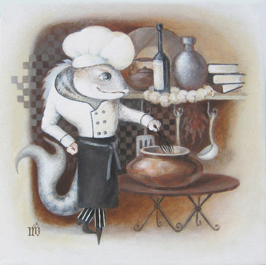 Chef Painting by Marina Gnetetsky