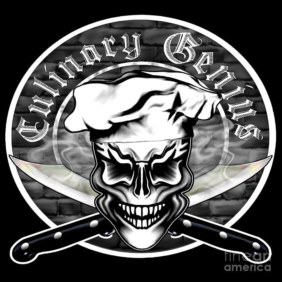 Chef Skull 1 Culinary Genius Digital Art By S Desiata