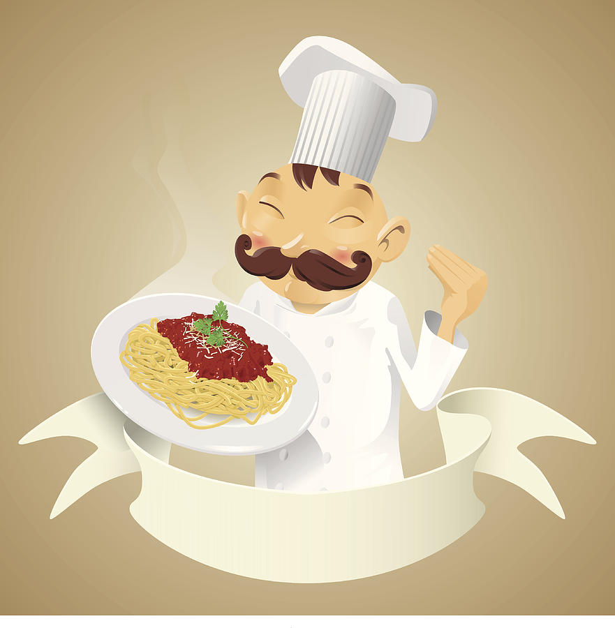 Chef spaghetti - banner Drawing by Pepmax