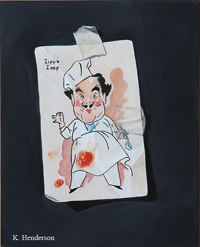 Chef Painting - Chef Vintage Card by K Henderson by K Henderson
