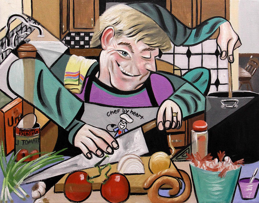 Chef With Heart Painting by Anthony Falbo