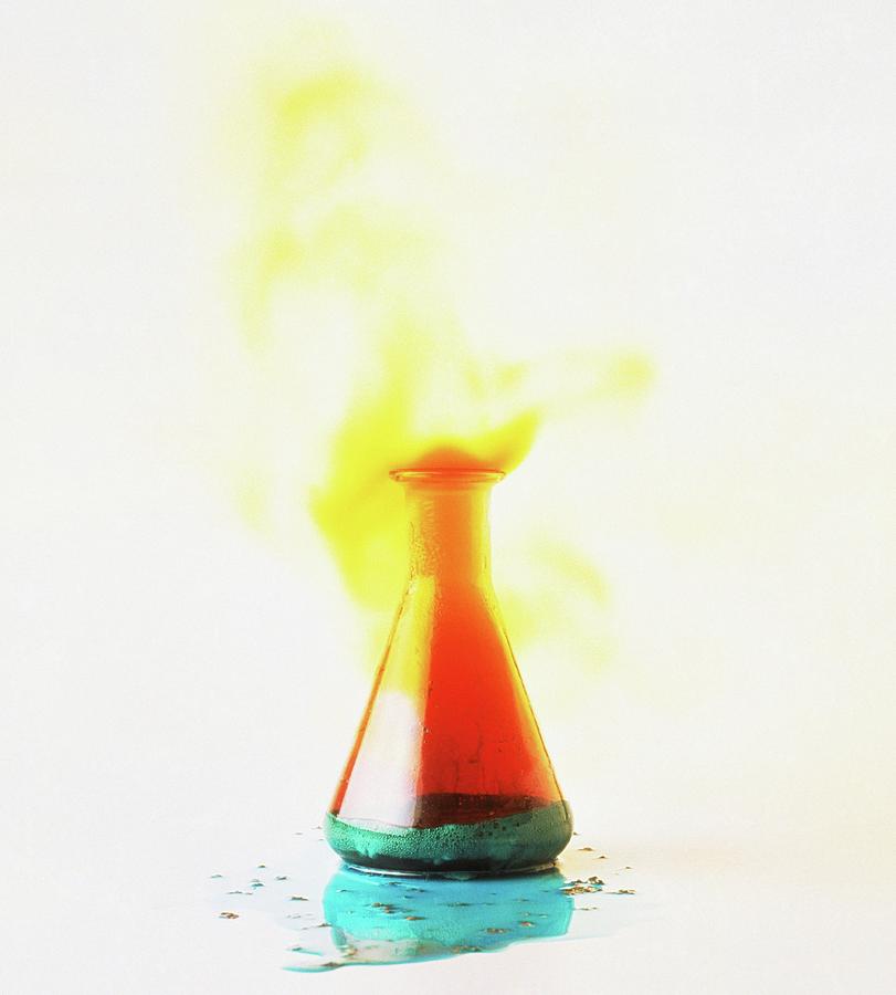 Chemical Explosion In Glass Flask Photograph by Dorling Kindersley/uig