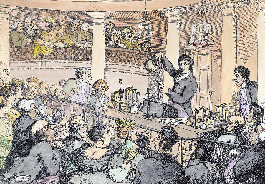 Chemical Lectures Drawing by Thomas Rowlandson