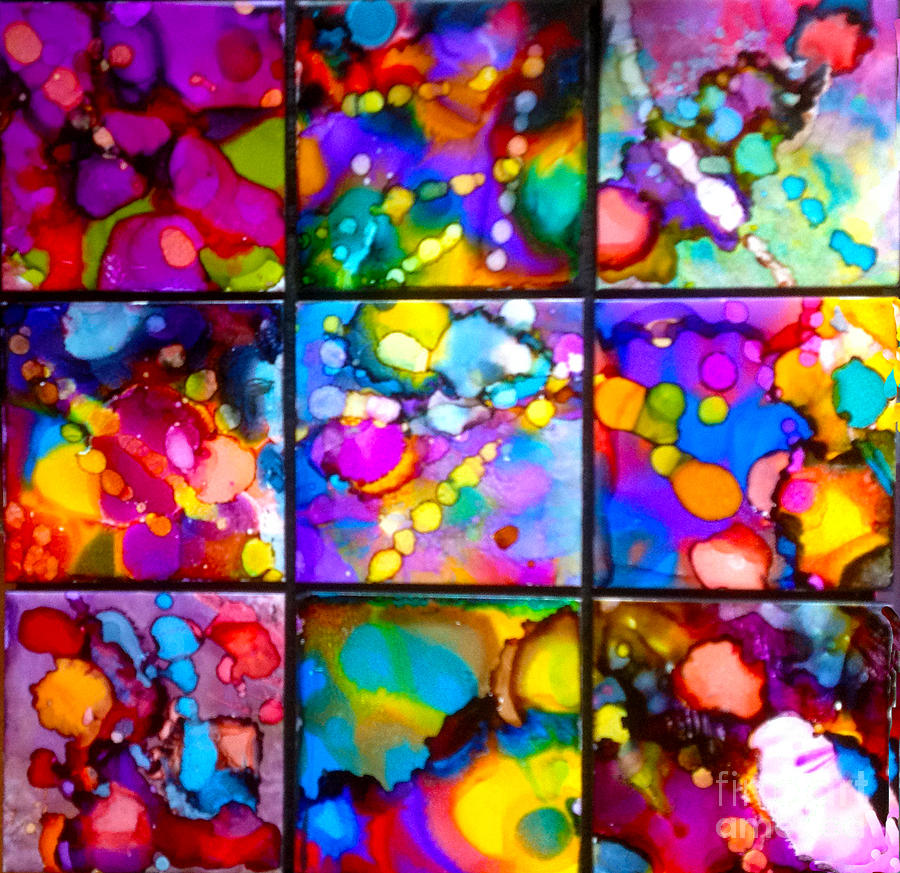 Chemical Reaction Painting by Alene Sirott-Cope