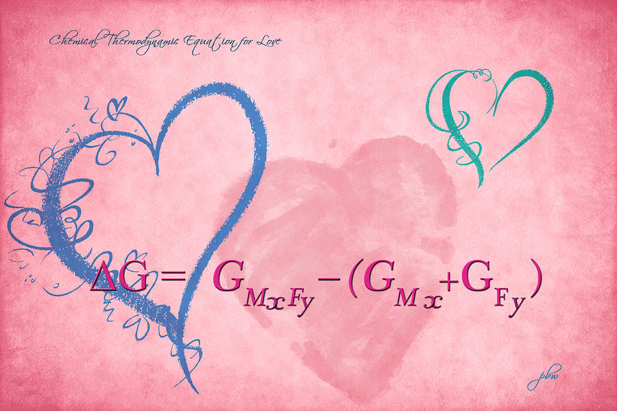 Chemical Thermodynamic Equation for Love 2 Digital Art by Paulette B Wright