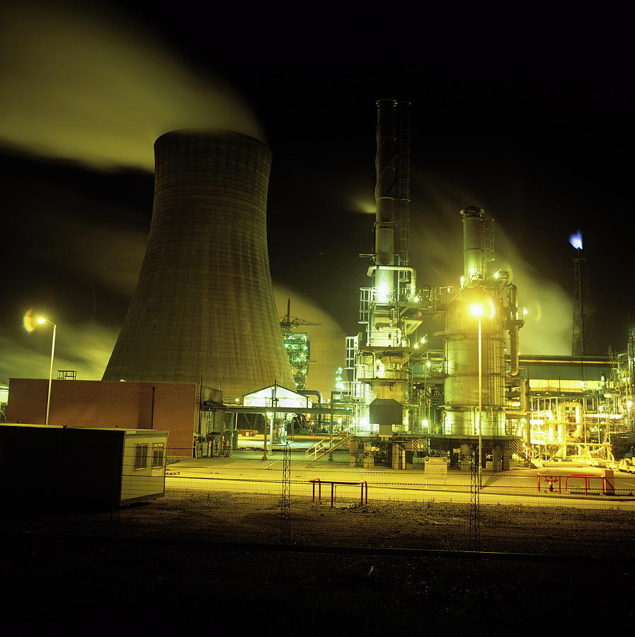 Chemical Works At Night Photograph by Robert Brook/science Photo Library