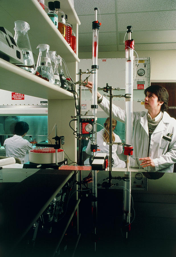 Chemist & Liquid-column Chromatography Equipment Photograph by Ed Young/science Photo Library