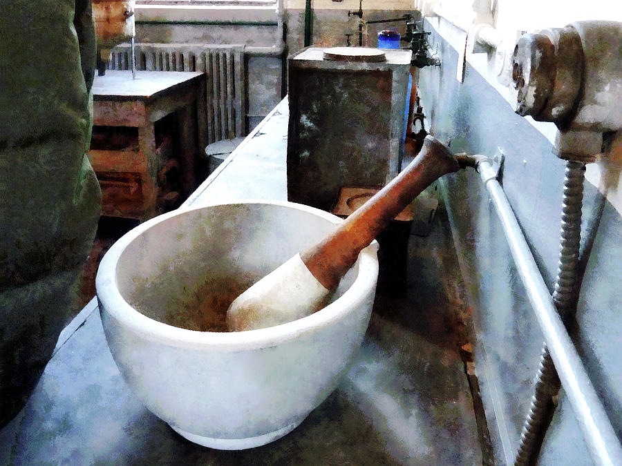 Chemist - Mortar and Pestle in Lab Photograph by Susan Savad