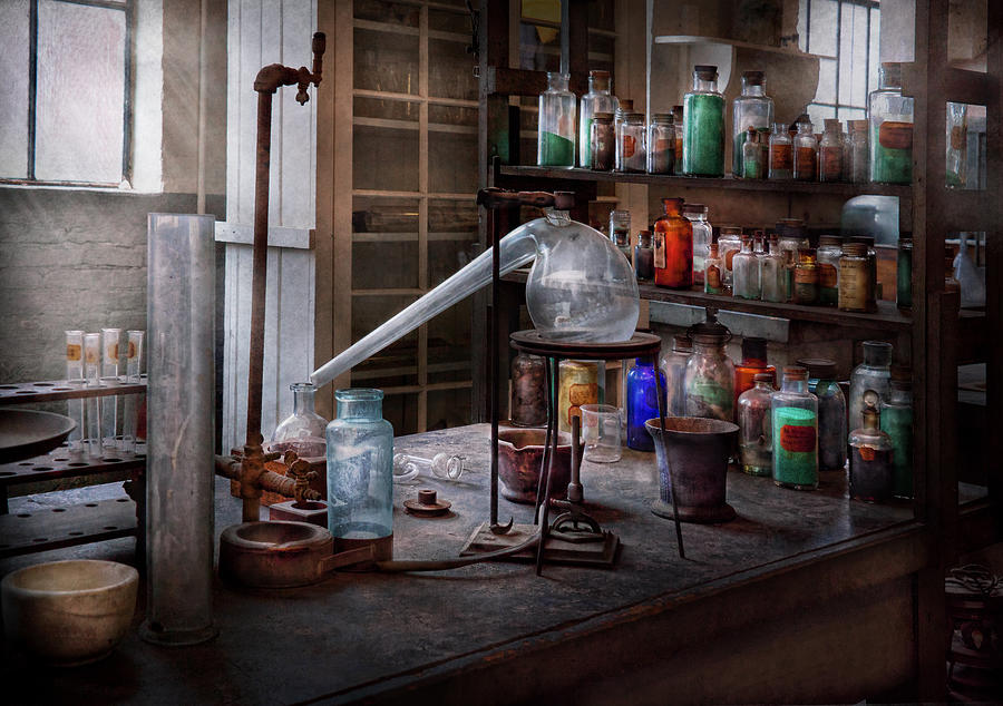 Chemist - My Retort is better than yours  Photograph by Mike Savad