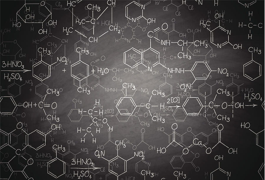 Chemistry blackboard Drawing by Traffic_analyzer