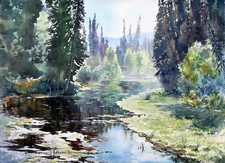 Nature Painting - Chena River Slough  by Vladimir Zhikhartsev