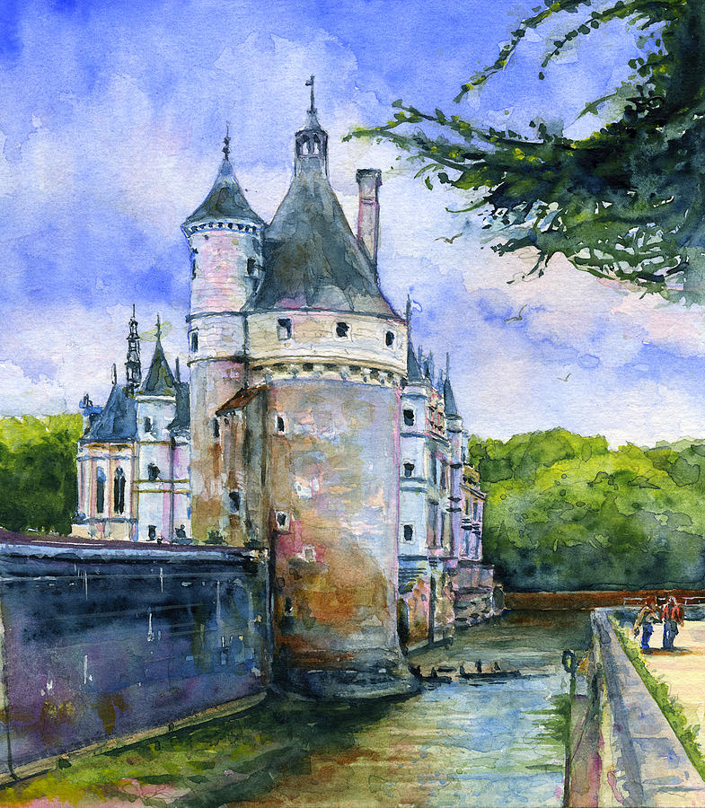 Chenonceau Castle France Painting by John D Benson