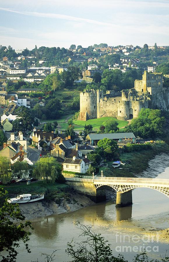 Chepstow Castle and town on the River Wye in Gwent Wales Photograph by ...