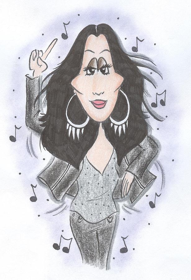 Cher Drawing by Scott Clarke