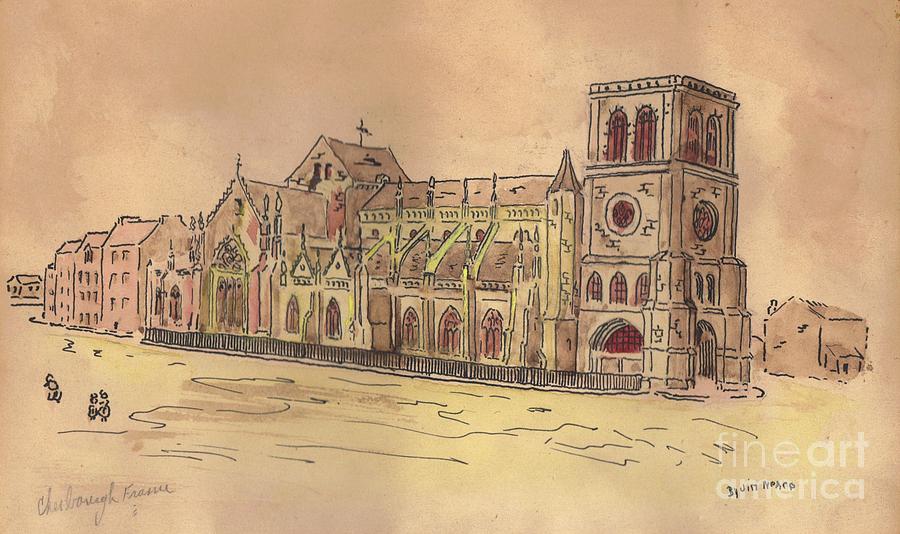Cherbourg Church Drawing by David Neace CPX
