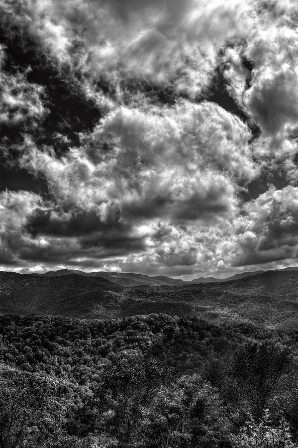 Black And White Photograph - Cherohala Skyway in Black and White by Greg and Chrystal Mimbs