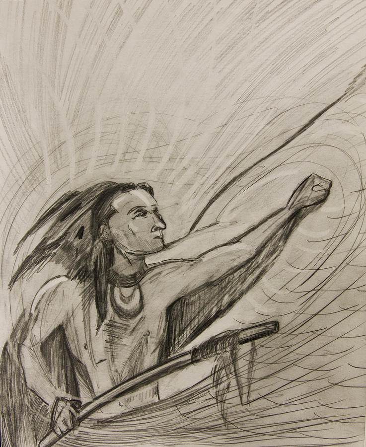 Business Drawing - Cherokee Eagle Spirit by Phillip Robinson