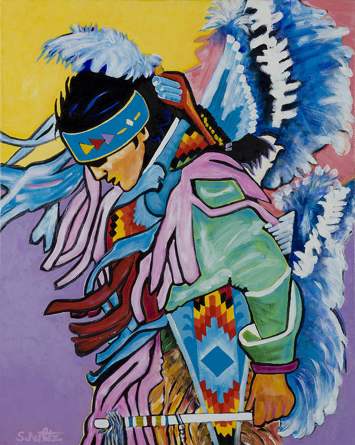 Cherokee Painting - Cherokee Showdance by John Schultz