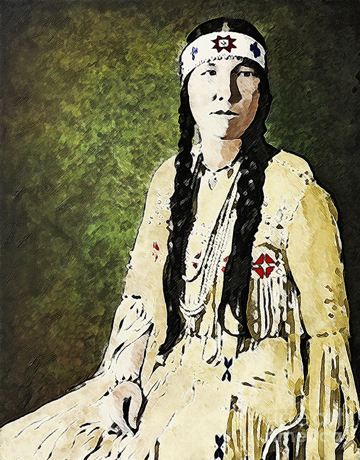 Cherokee Digital Art - Cherokee Woman by Lianne Schneider