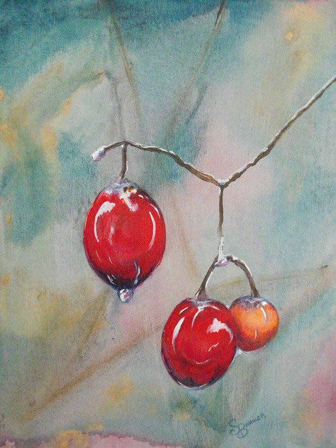Cherries After the Rain Painting by Susan Bruner