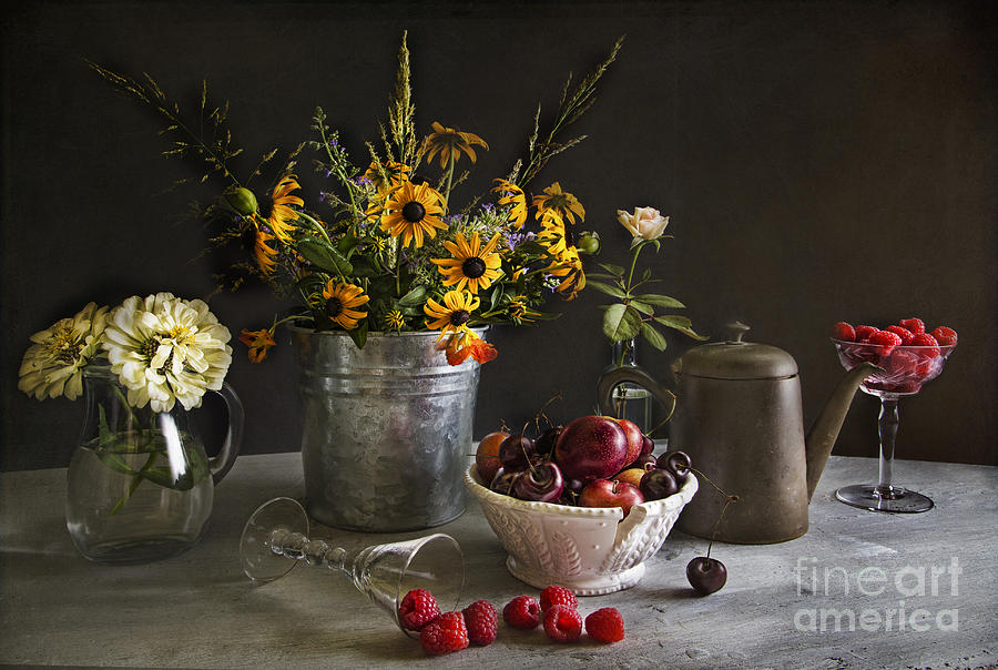 Cherries and berries Photograph by Elena Nosyreva