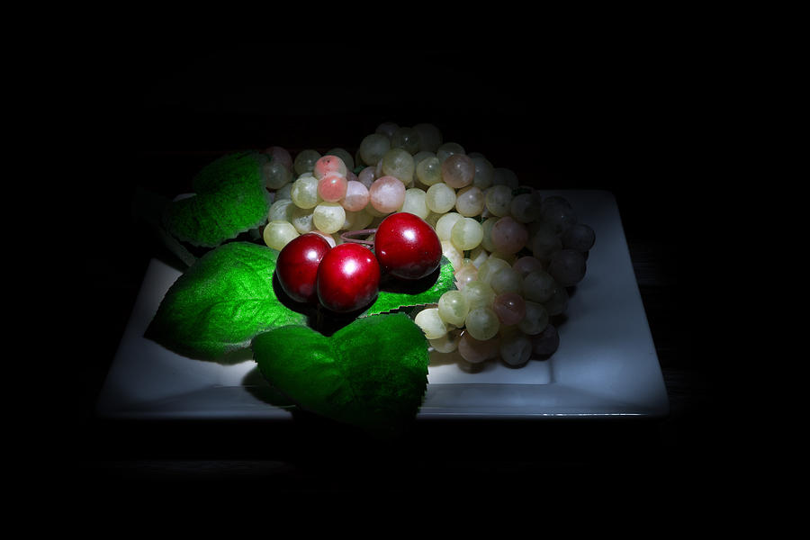 Grape Photograph - Cherries and Grapes by Cecil Fuselier