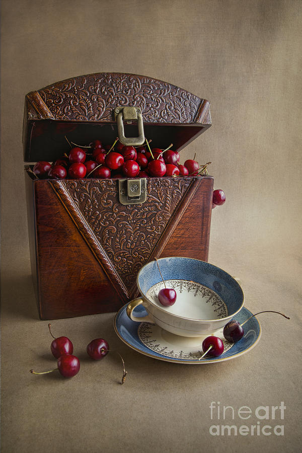 Still Life Photograph - Cherries In The Box by Elena Nosyreva