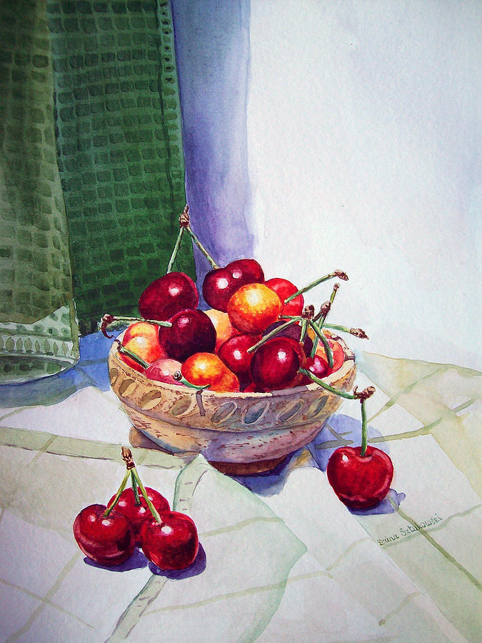 Cherries Painting by Irina Sztukowski