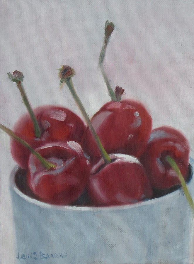 Cherries Painting by Lewis Bowman