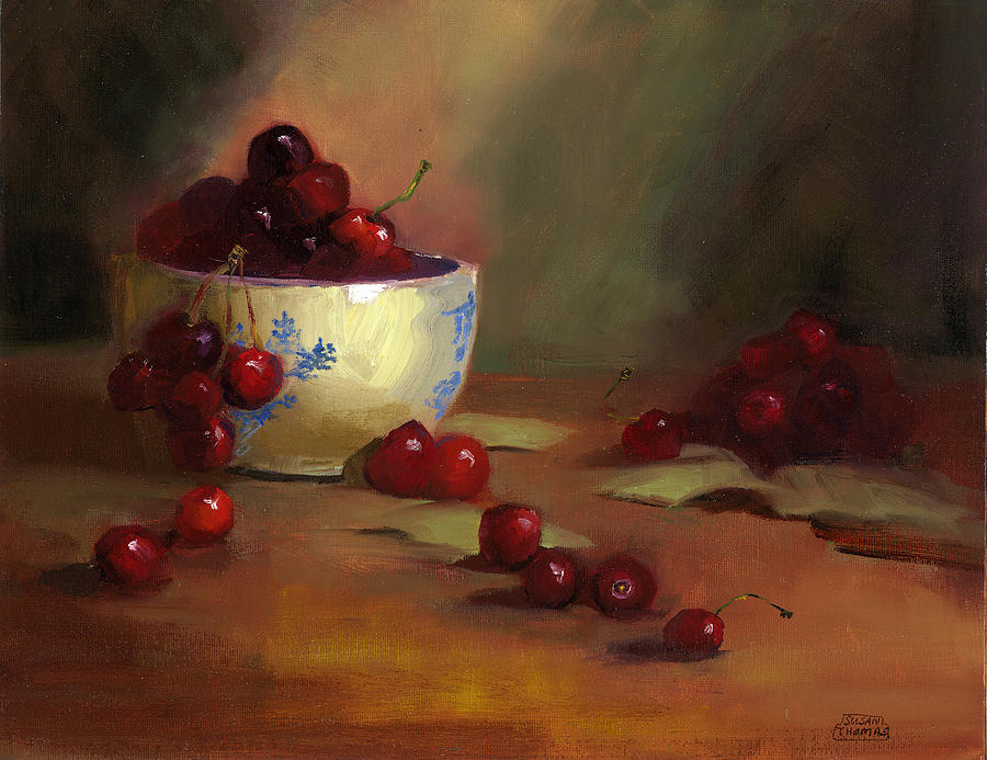 Cherries Painting by Susan Thomas