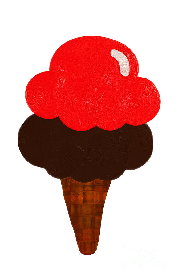 Cherry And Chocolate Ice Cream Digital Art by Andee Design