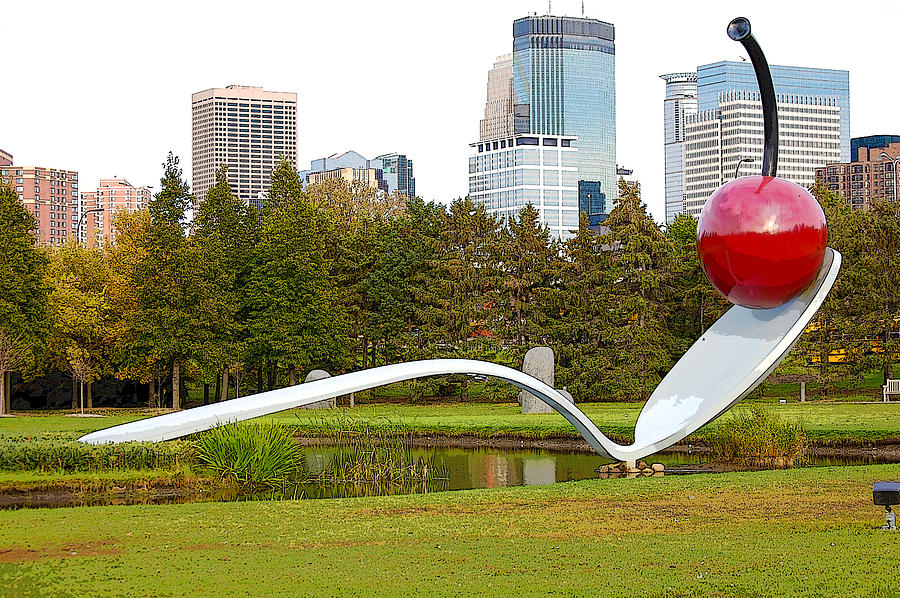 Cherry And Spoon - Sculpture Garden Mn Digital Art by Dan Savage